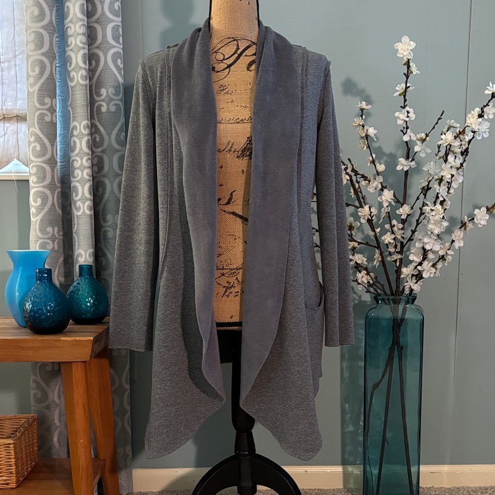 Anthropologie Oliver by Escio Open Cascading Terry Fleece Cardigan